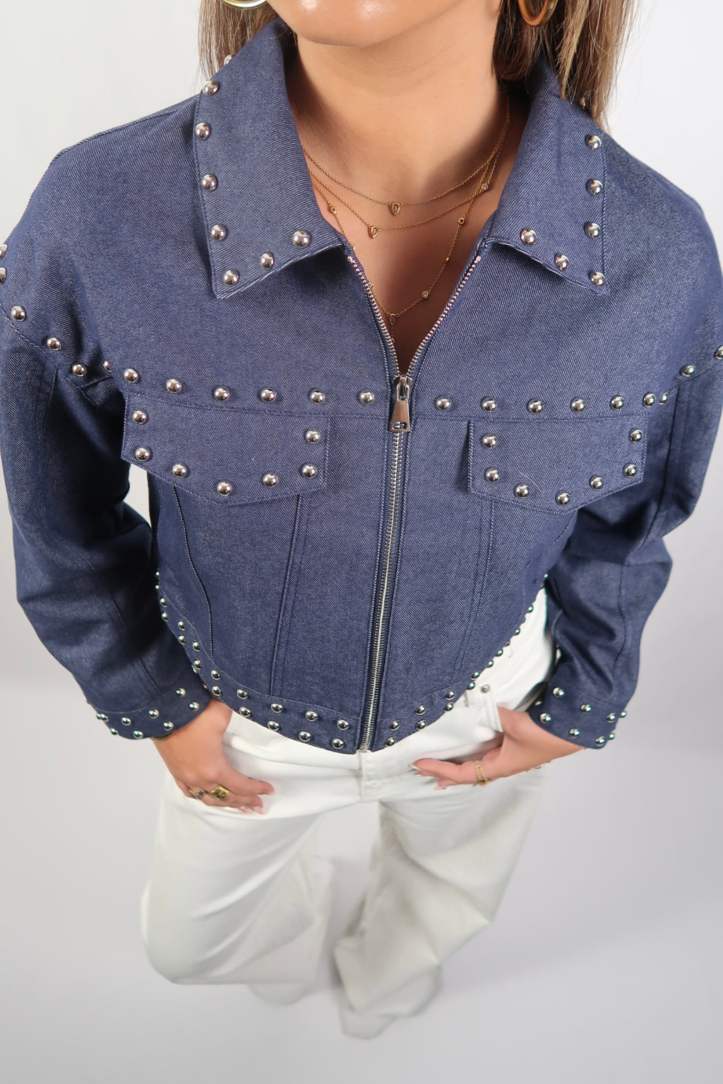 Cropped Studded Jacket