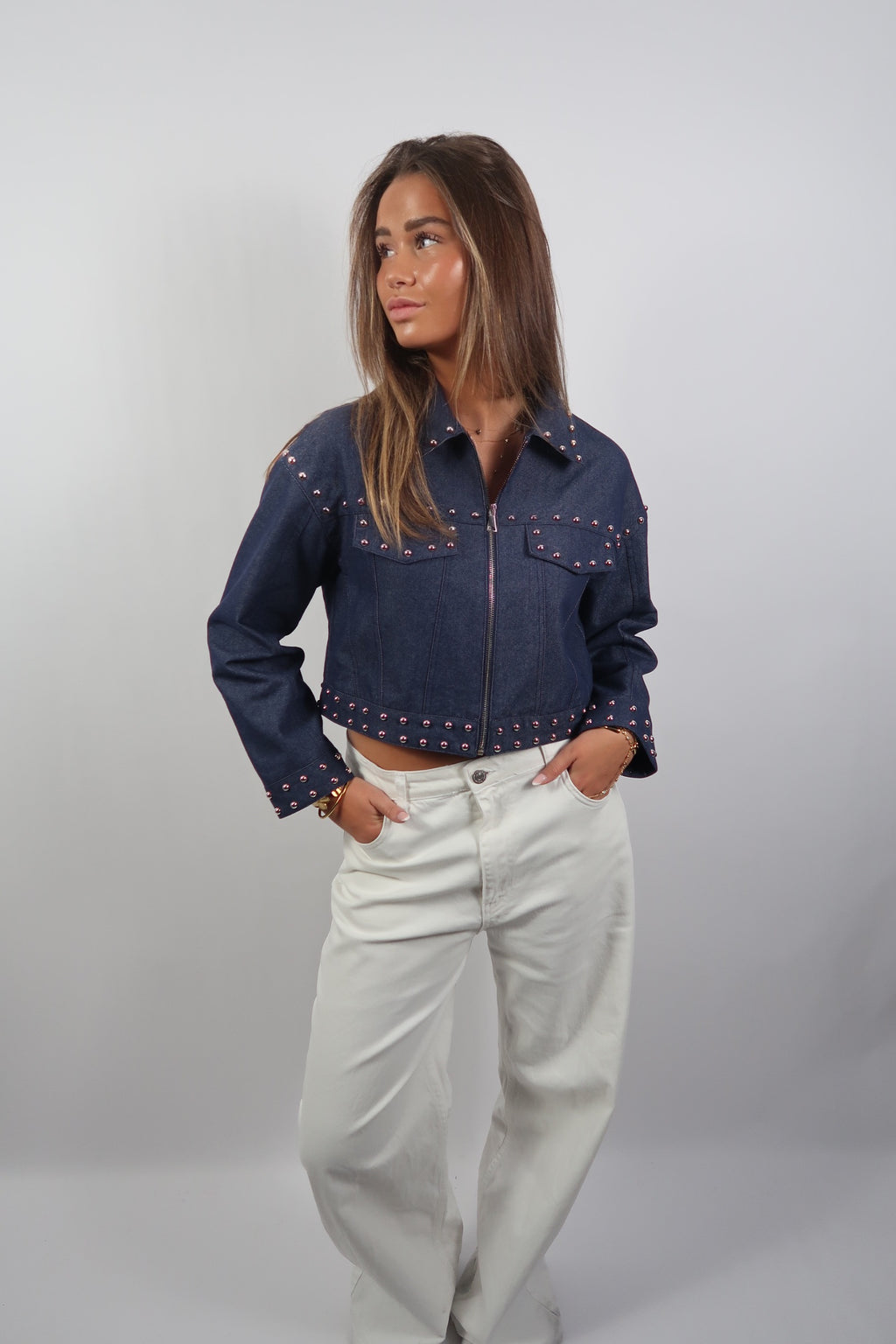 Cropped Studded Jacket