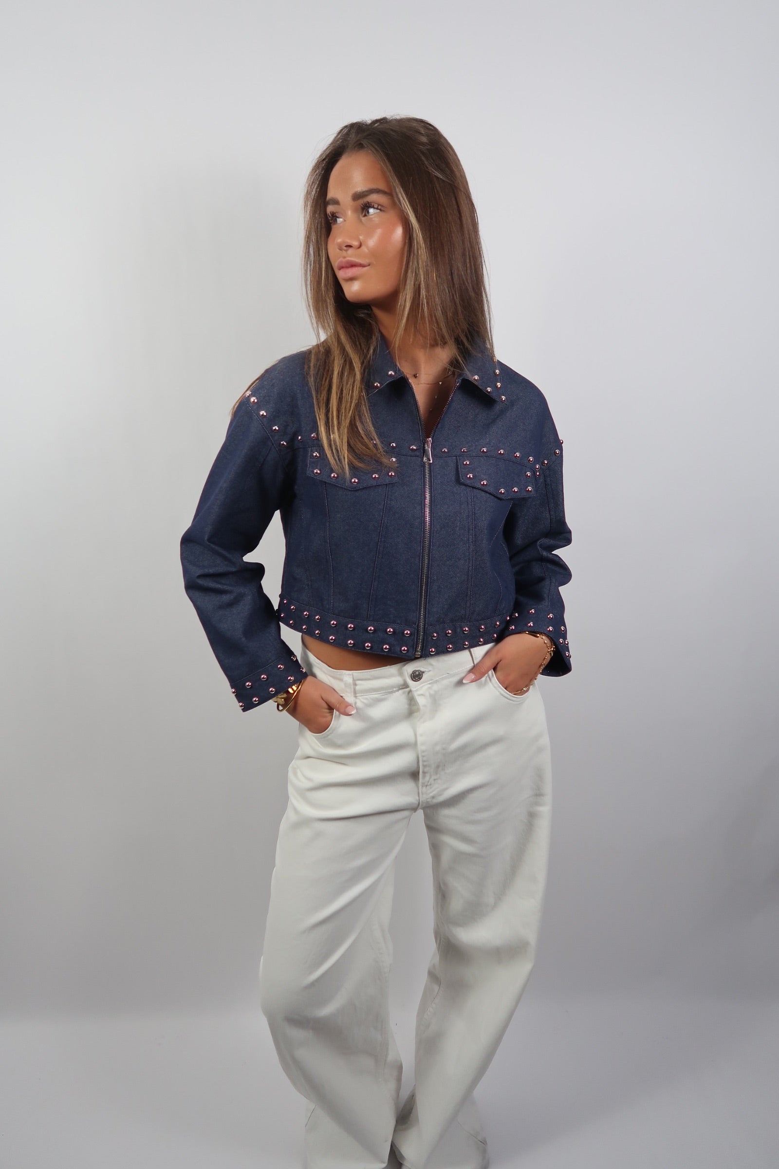 Cropped Studded Jacket