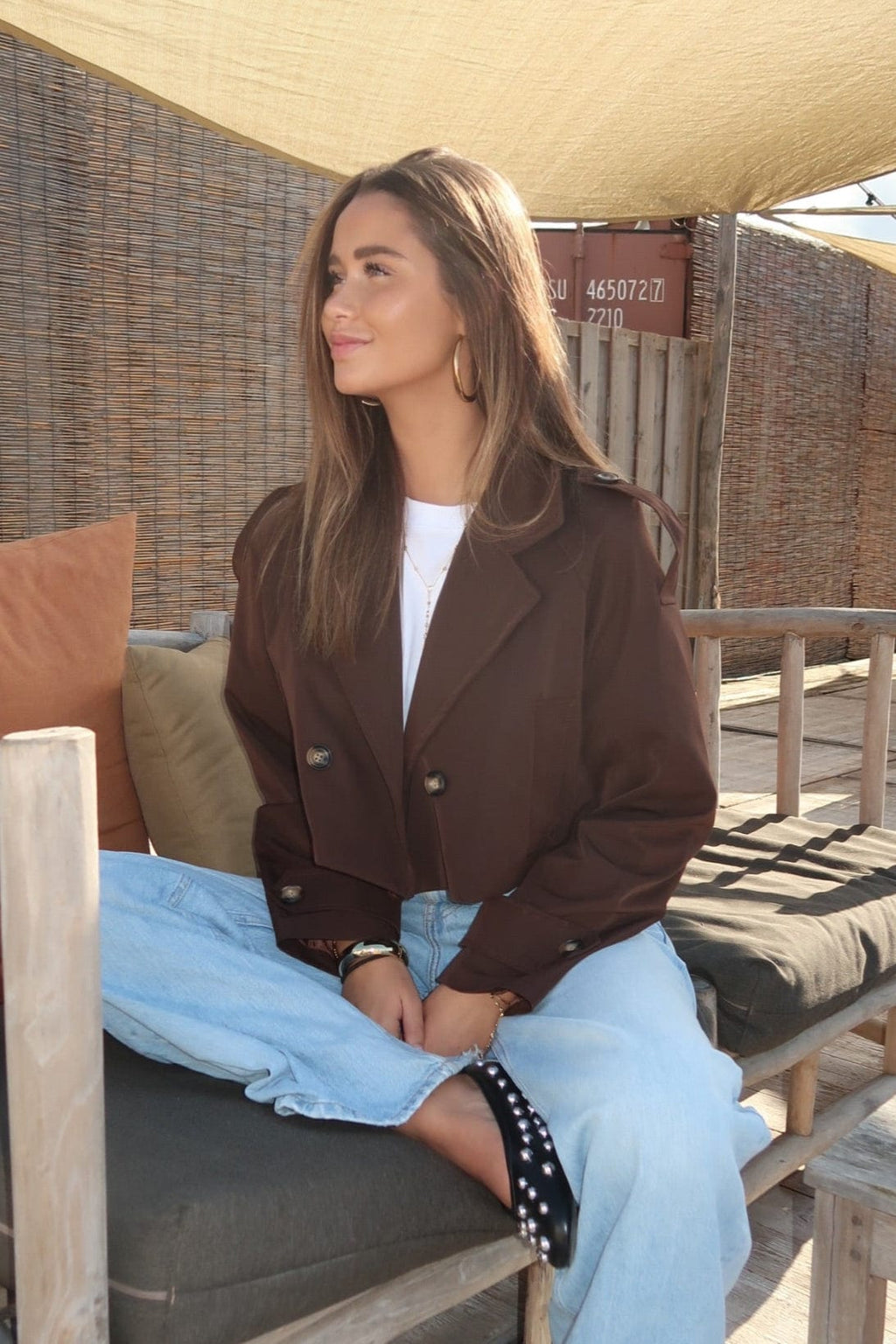 Choco Cropped Trench