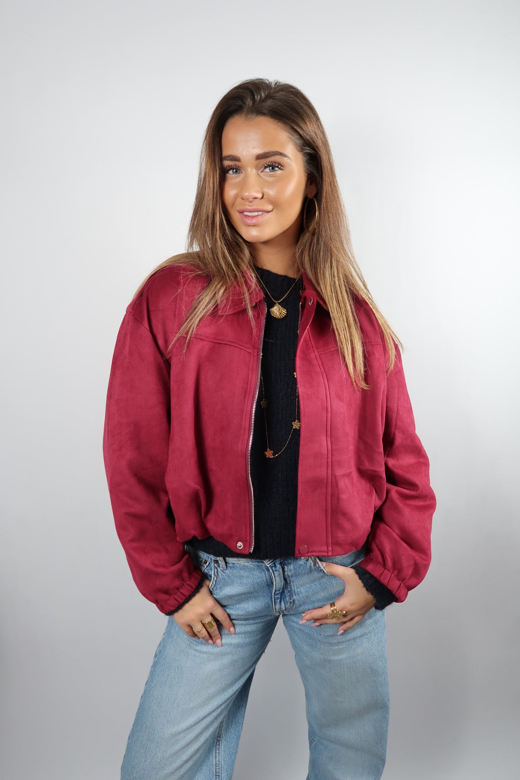 Berry Suede Jacket