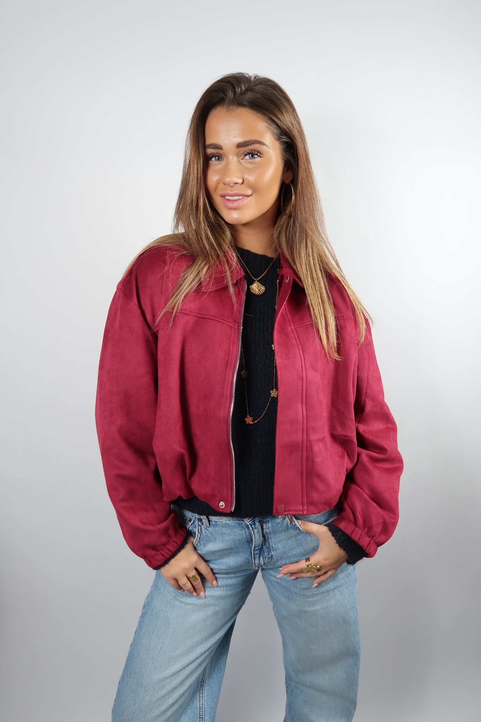 Berry Suede Jacket