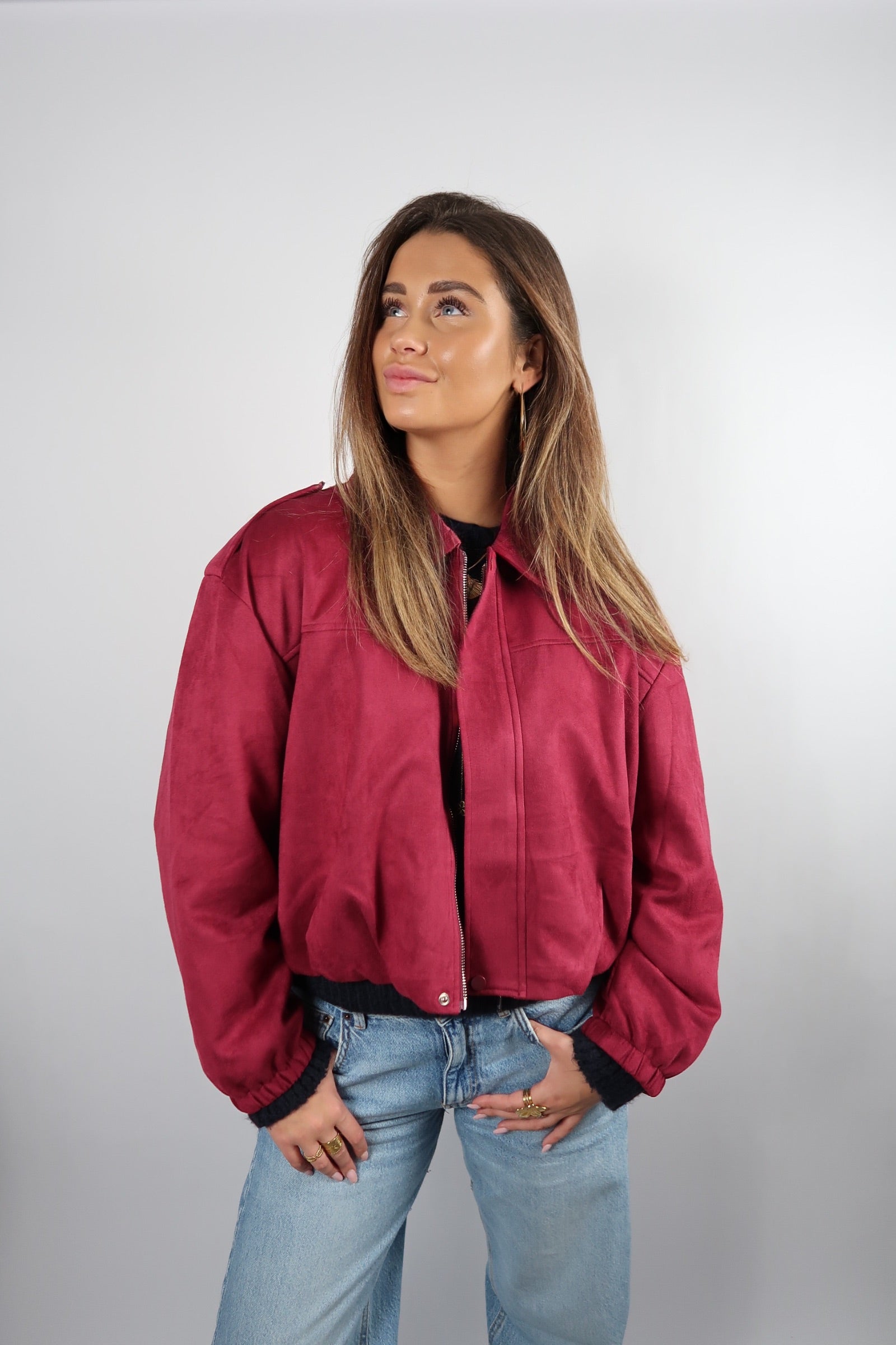 Berry Suede Jacket