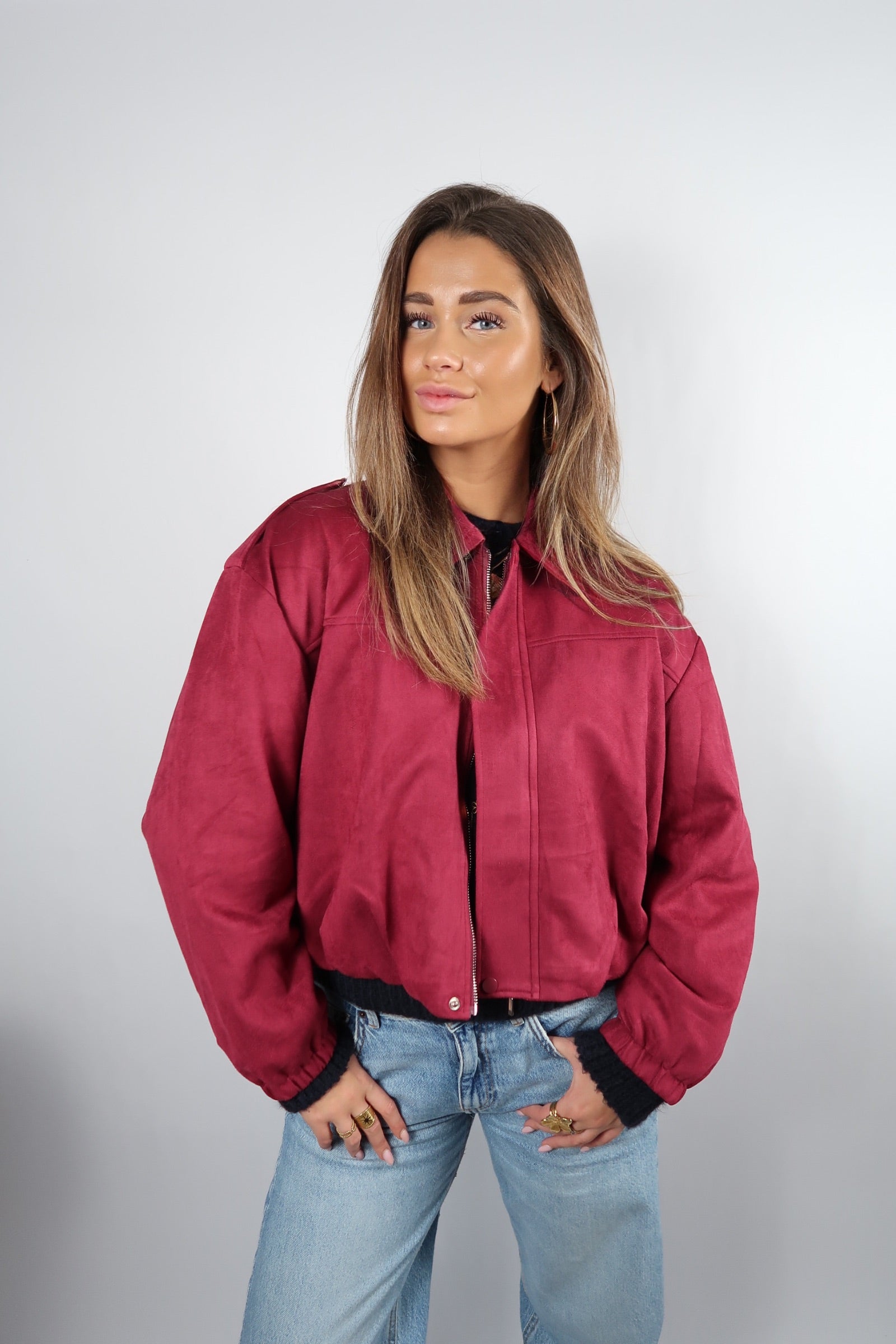 Berry Suede Jacket