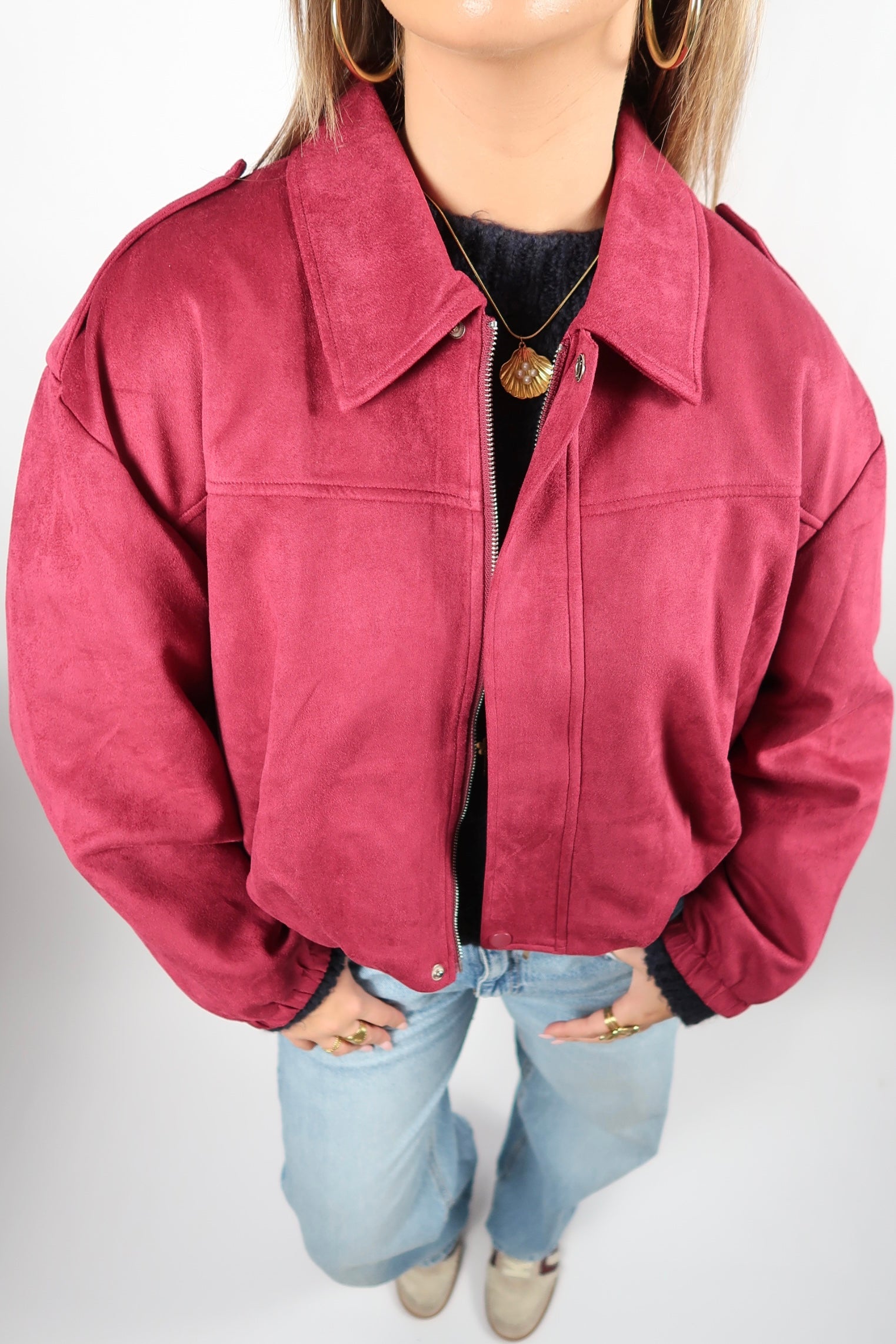 Berry Suede Jacket