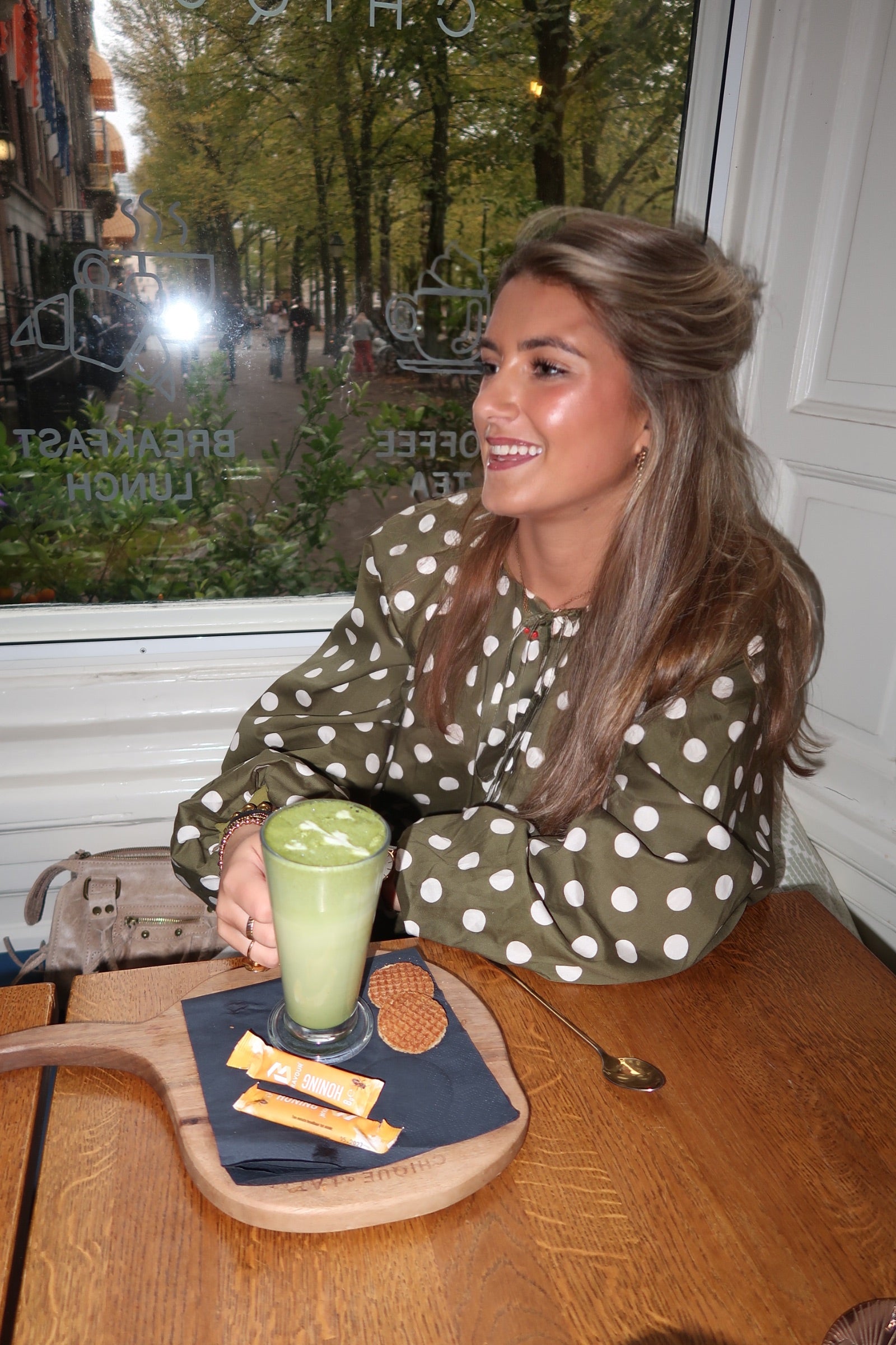 Green Polka Blouse