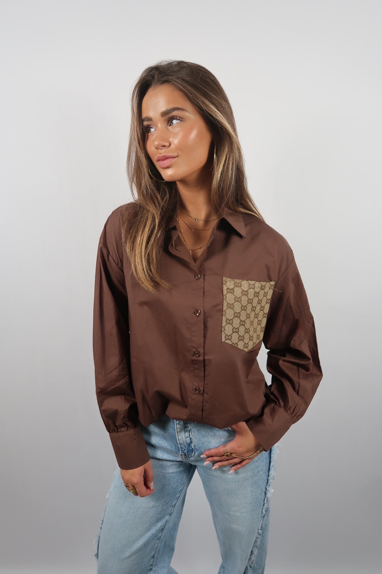 Monogram Pocket Blouse