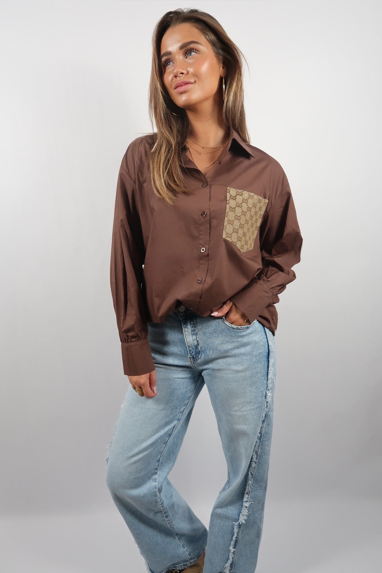 Monogram Pocket Blouse