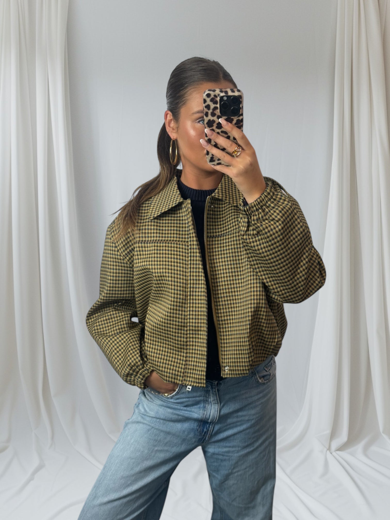 Olive Check Jacket