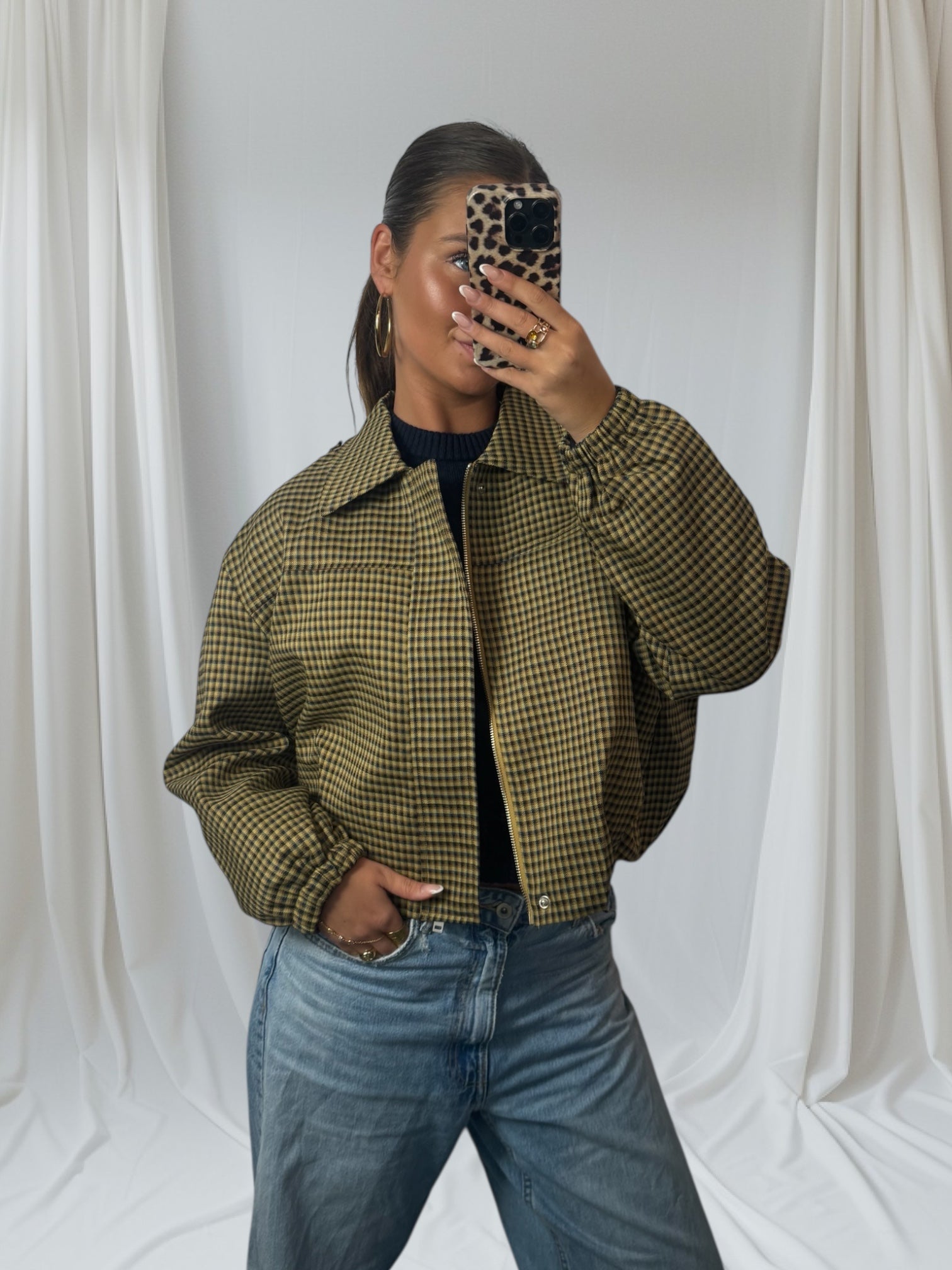 Olive Check Jacket