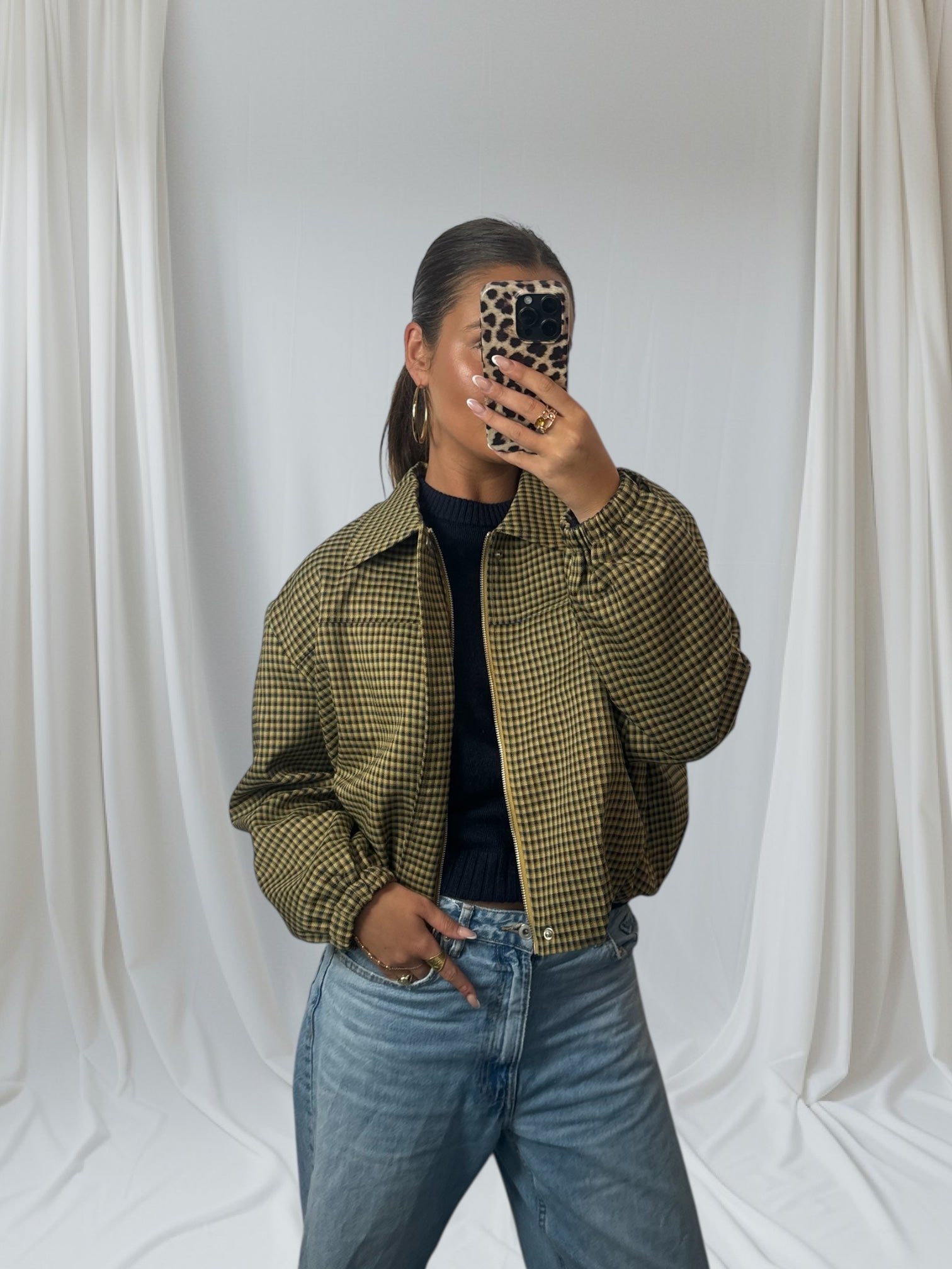 Olive Check Jacket