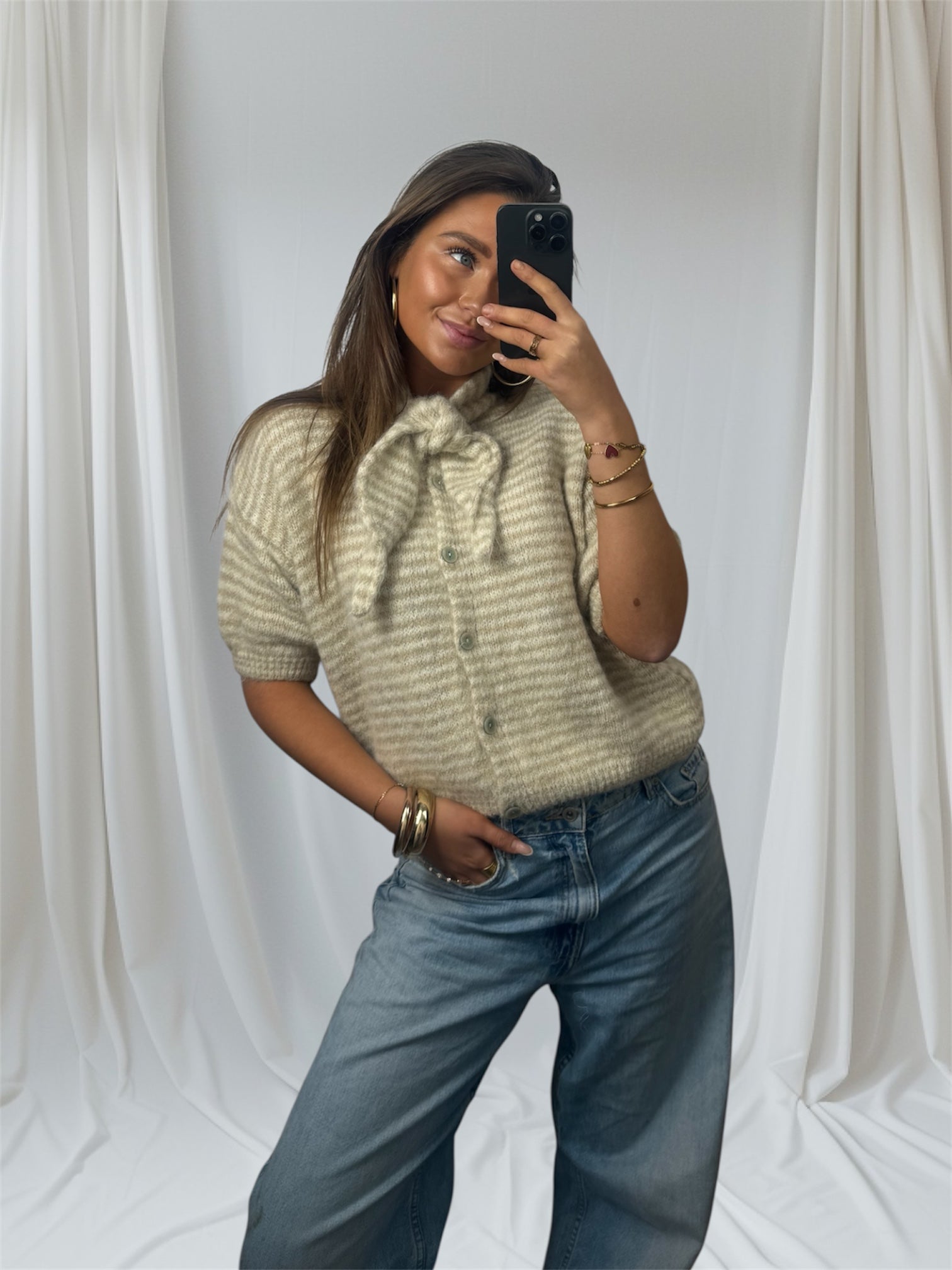 Bella Striped Knit Beige