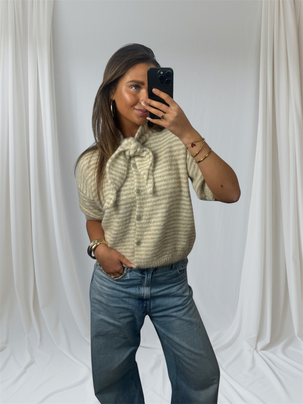 Bella Striped Knit Beige