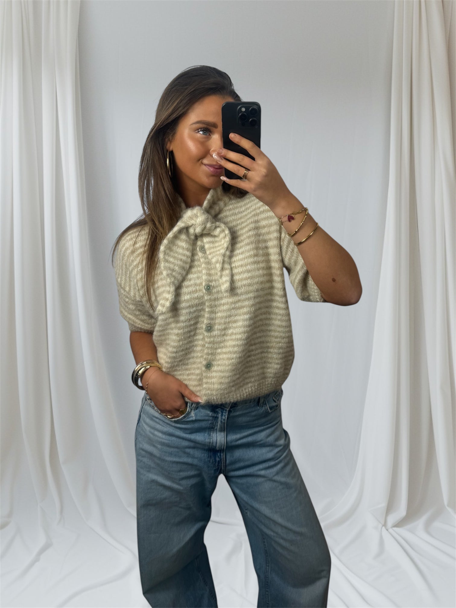 Bella Striped Knit Beige