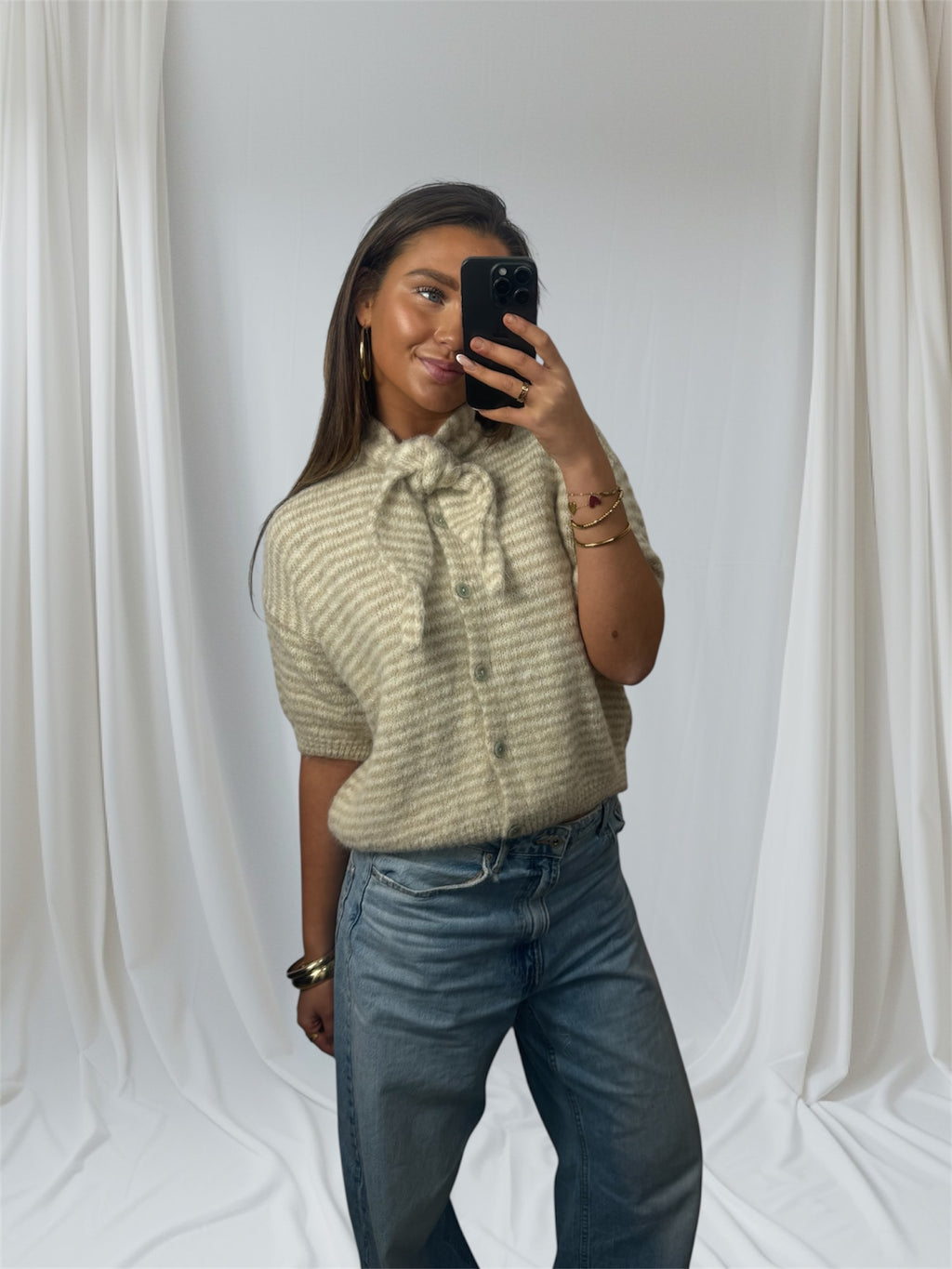 Bella Striped Knit Beige