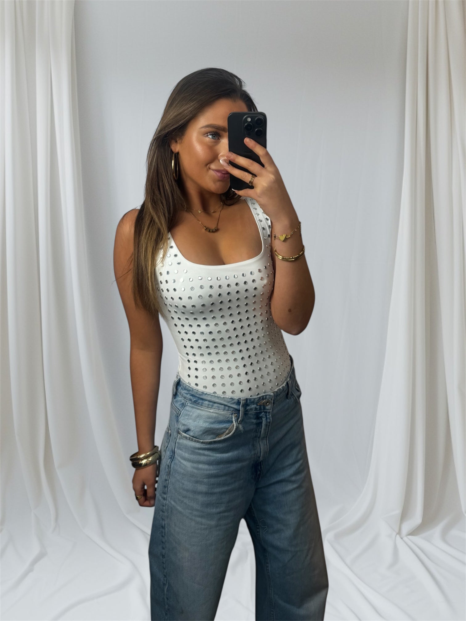 Florence Studs Body White