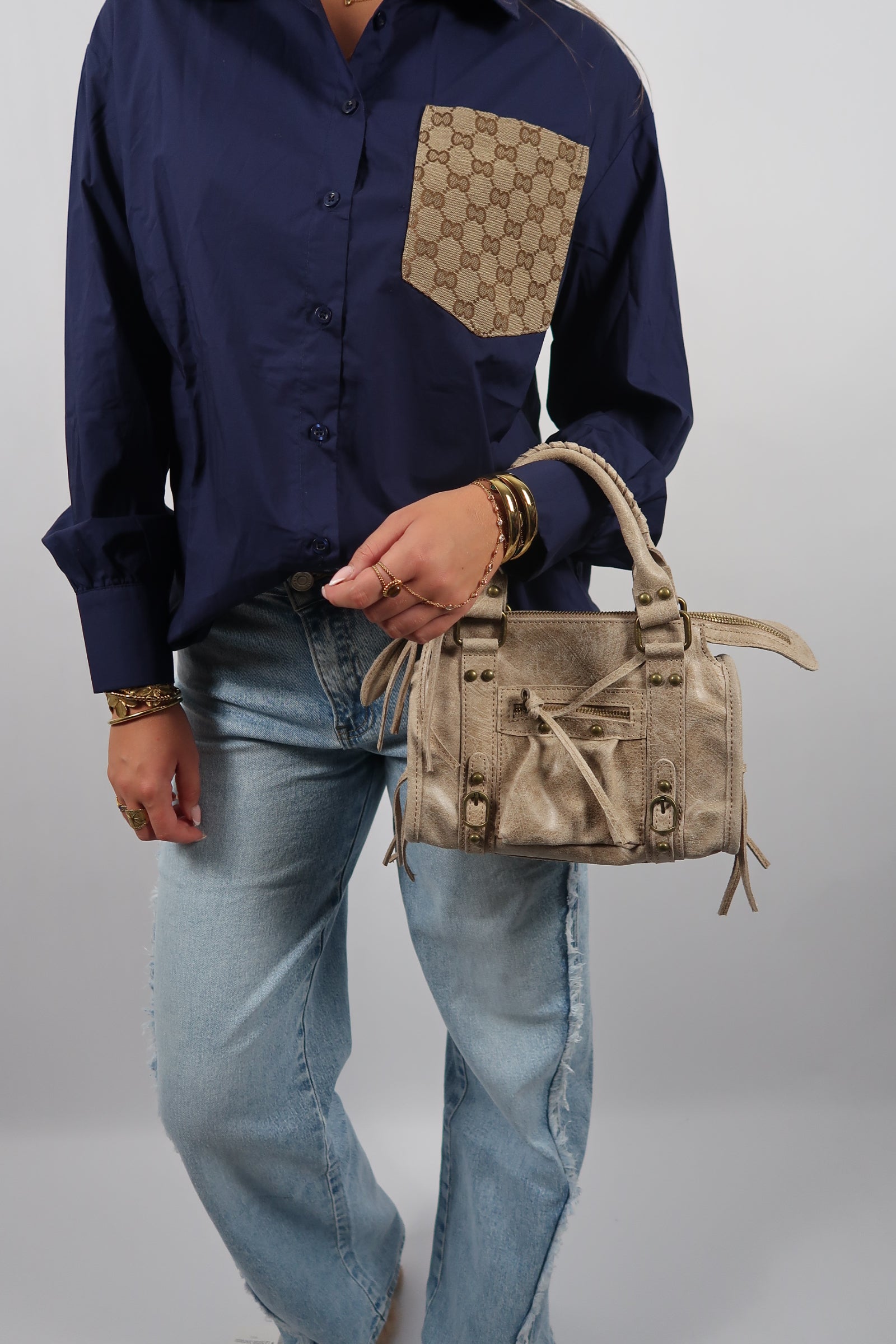 Studded Buckle Bag