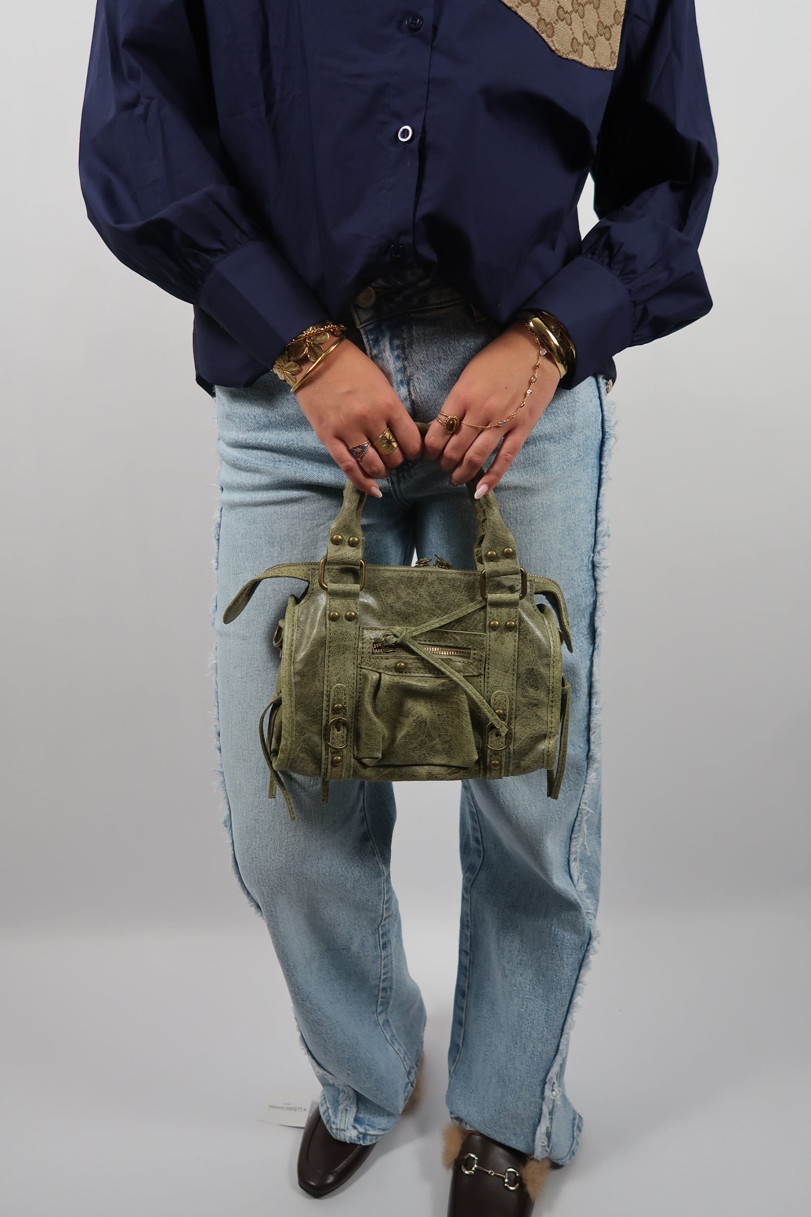 Studded Buckle Bag