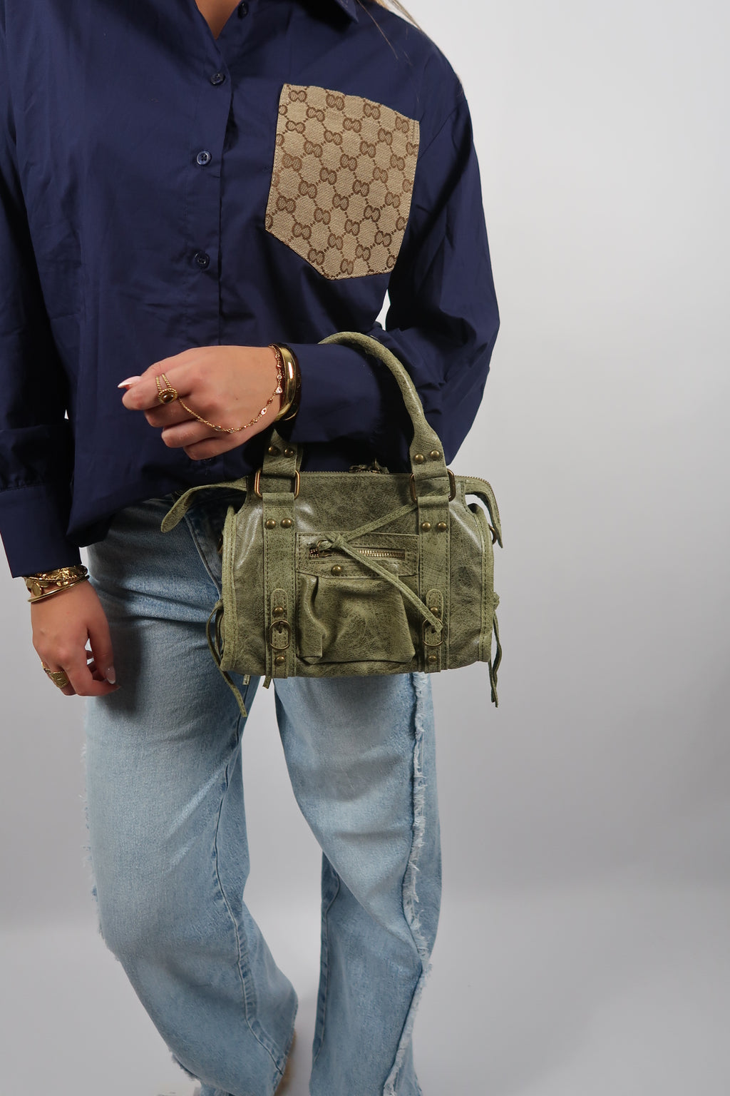 Studded Buckle Bag