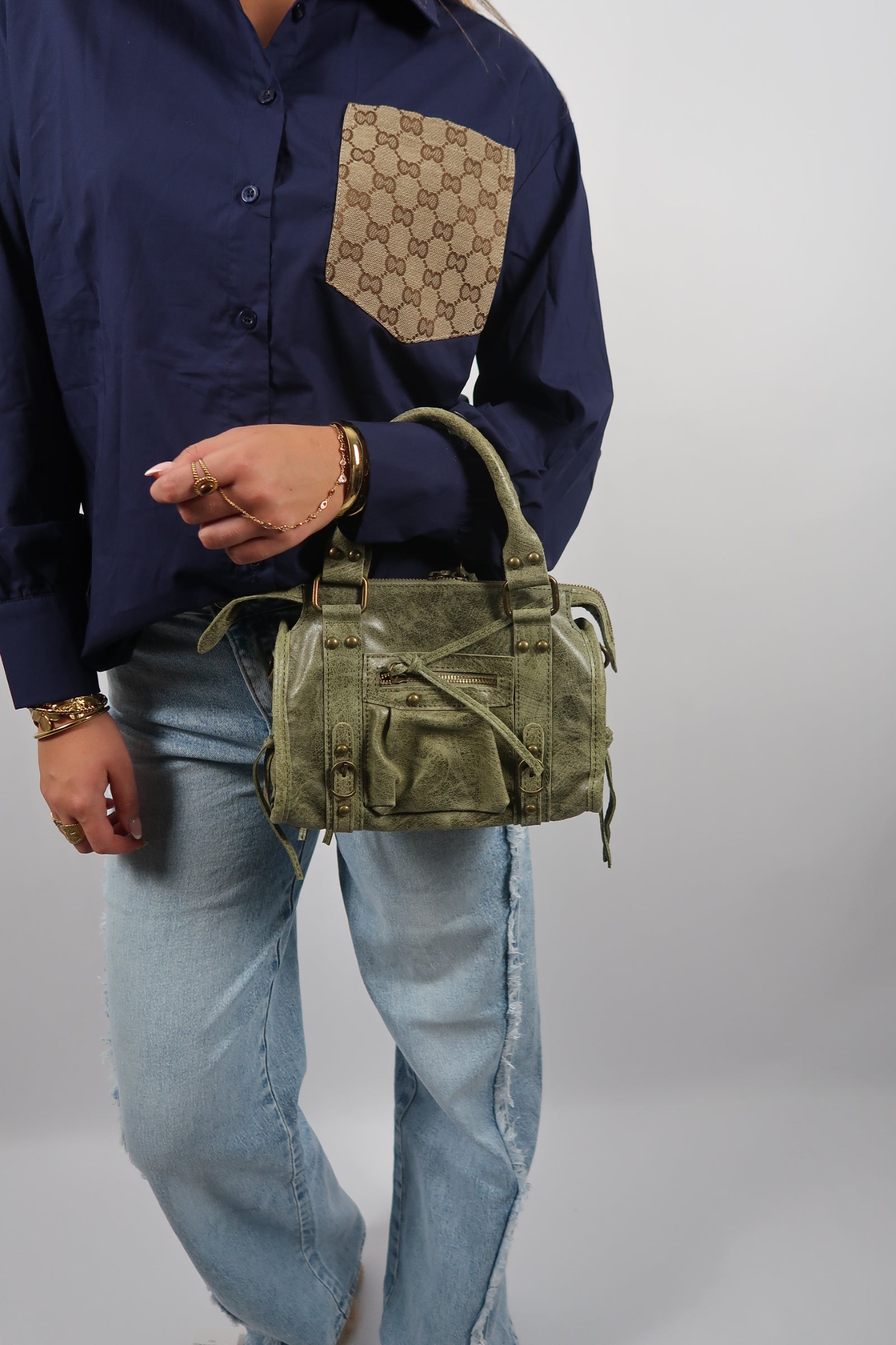 Studded Buckle Bag